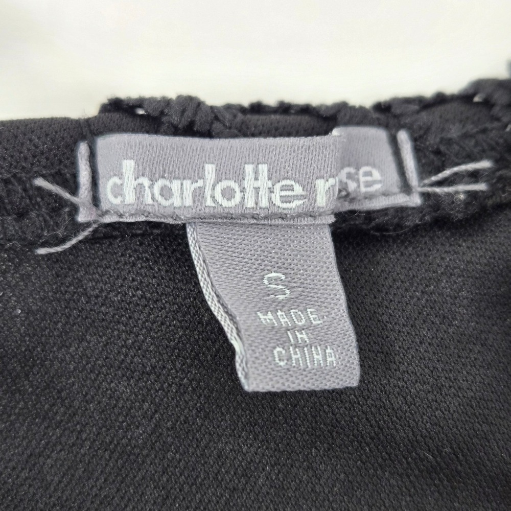 Y2K Charlotte Russe‎ Bustier Top Small Black Crochet Lace Whimsigoth Witchy - Picture 8 of 8